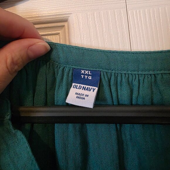 Old Navy Turquoise Peasant Blouse, size XXL - Picture 3 of 6